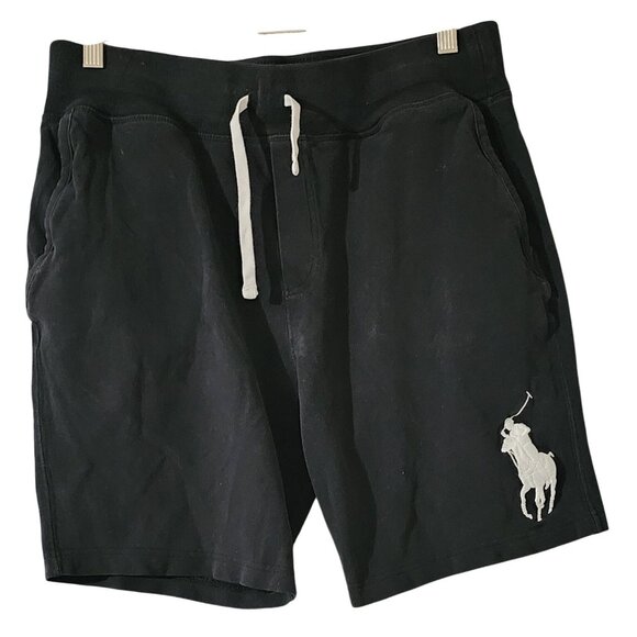 Polo Ralph Lauren Black Large Pony LogoDrawstring Shorts Size M